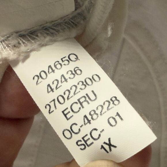 Spanx 1X Seamed Front Wide Leg Jeans Stretch High Rise Core Shaping Ecru White - Picture 8 of 12